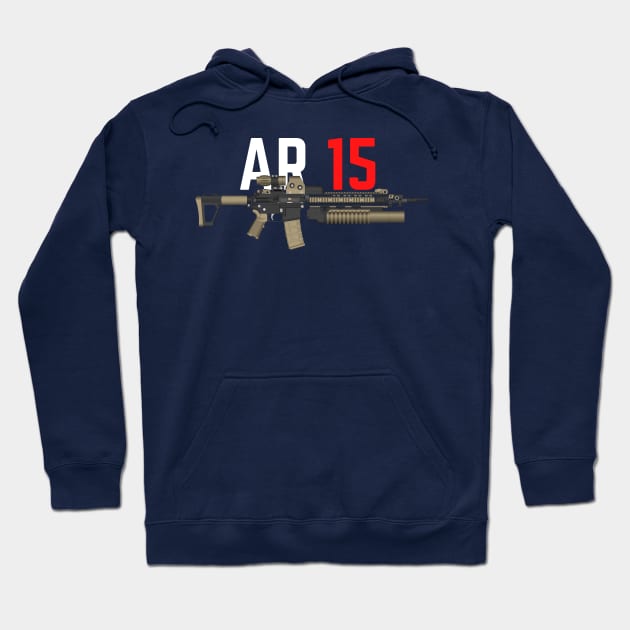 Assault Rifle AR 15 Hoodie by Aim For The Face